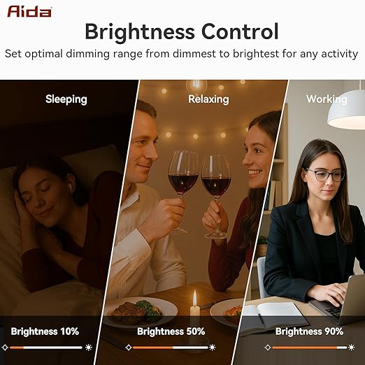 AIDA Digital Toggle Dimmer Switch for Dimmable LED, CFL & Incandescent Bulbs, Single Pole/3-Way, Screwless Wall Plate Included, UL Listed, No Neutral Wire Needed, Matte White (10 Pack)
