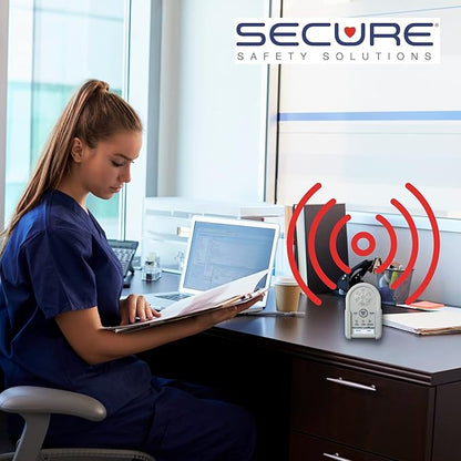 Secure Wireless Floor Mat Bed Alarm for Seniors - Wireless Alarm Monitor, Floor Mat Sensor, Transmitter, Power Adapter - No Noise in Patient Room - Fall &Wandering Prevention for Elderly Dementia