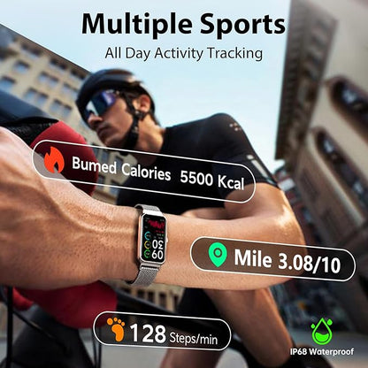 Fitness Tracker with 24/7 Continuous Heart Rate, Blood Oxygen Monitor, Smart Watch with Sleep Monitor, IP68 Waterproof Activity Tracker Step Counter for Women Men