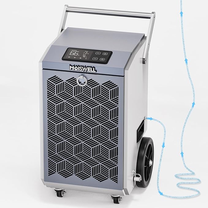 160 Pints Commercial Dehumidifier with Pump and Drain Hose for Basements, Heavy Duty Commercial Grade Dehumidifiers for Large Spaces, Warehouse, Industry Water Damage Unit, Auto Defrost
