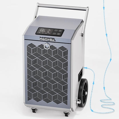 160 Pints Commercial Dehumidifier with Pump and Drain Hose for Basements, Heavy Duty Commercial Grade Dehumidifiers for Large Spaces, Warehouse, Industry Water Damage Unit, Auto Defrost