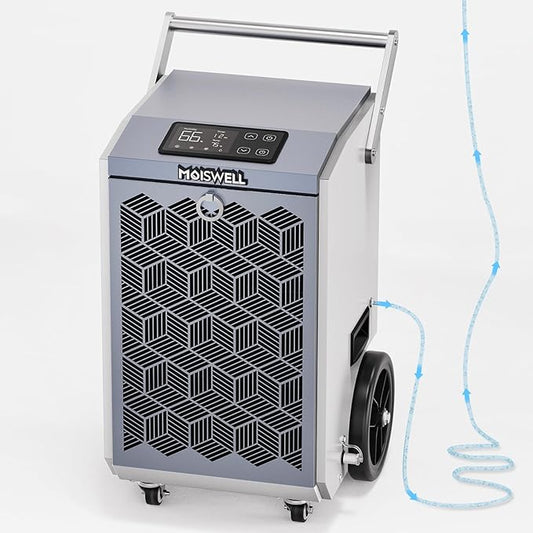 160 Pints Commercial Dehumidifier with Pump and Drain Hose for Basements, Heavy Duty Commercial Grade Dehumidifiers for Large Spaces, Warehouse, Industry Water Damage Unit, Auto Defrost