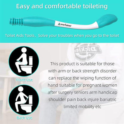 Toilet Aids Wiping Long Reach （2 Pack） Comfort Wipe Wand Bottom Buddy Toilet Self Tissue Aids for Toileting, Self Help Wipe Butt for Fat People，Limited Mobility,Elderly, Pregnancy,with hooks.