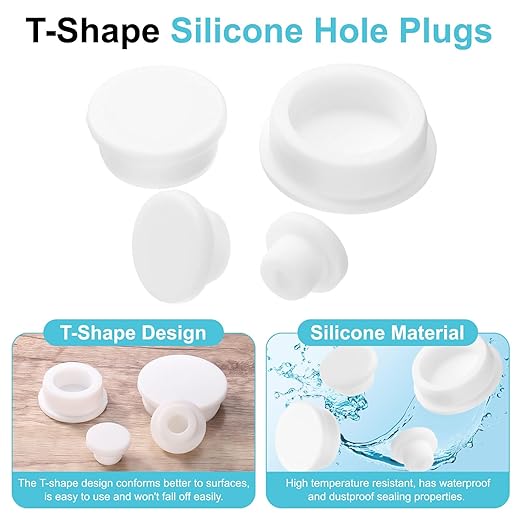 uxcell 1Pcs Silicone Hole Plug, Waterproof Round Rubber Stoppers Bottle Seal Plugs Tube Pipe End Caps for 55mm/2.17" Hole for Bathtub Bottle, White