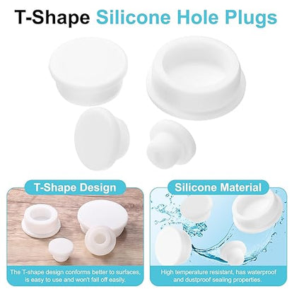 uxcell 1Pcs Silicone Hole Plug, Waterproof Round Rubber Stoppers Bottle Seal Plugs Tube Pipe End Caps for 55mm/2.17" Hole for Bathtub Bottle, White