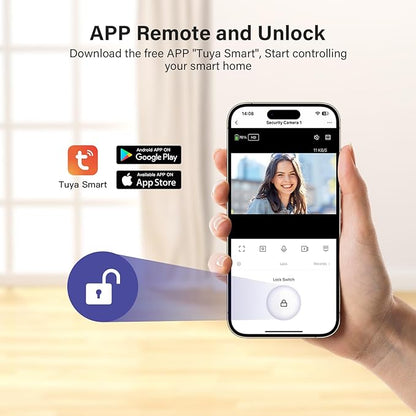 Wireless Video Doorbell Intercom System, Smart Doorbell Camera with Monitor, 1080P WiFi Video Door Phone with 8" Touch Screen, Motion Detection, Night Vision, No Monthly Fees, Tuya APP