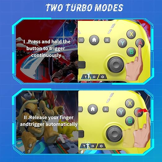 Bluetooth Controller for Switch/Mac/PC/Steam/Mobile Phone/iOS/Android//TV/iPad/Table/Apple Arcade MFi Games, switch pro controller wireless with Adjustable Dual Motion,Turbo,Macros,6-Axis,Wake Up for Black Myth: Wukong (Black) (Purple) (Yellow)