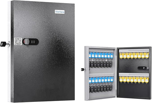 32 Key Lock Box, Key Cabinet Organizer, Key Safe Security Storage Lockbox Holder for Valets, Hotels, Car and House Keys