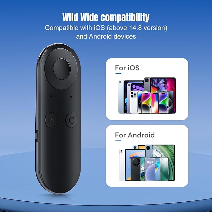 TikTok Scrolling Ring with Gesture Control- Bluetooth Phone Remote Control with Air Mouse, Ebook Page Turner, YouTube & Instagram Compatible, Camera Shutter, for iOS&Android Compatible, Black
