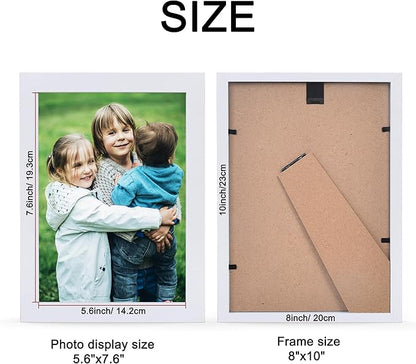 Custom Canvas Photo Prints with 8x10in Picture Framed, Personalized Picture Canvas Wall Art, Wall and Tabletop Display Photo Frame for Family Gifts for Mom/Men (White)
