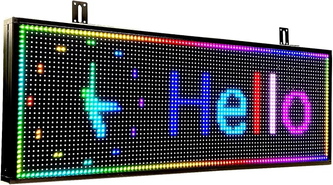 Scrolling Programmable Led Sign Outdoor Digital Word Led Pantalla Para Publicidad Usb Wifi Bright Advertising Enabled Control Display Small Message Board Lights 39"×14"