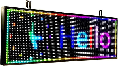 Scrolling Programmable Led Sign Outdoor Digital Word Led Pantalla Para Publicidad Usb Wifi Bright Advertising Enabled Control Display Small Message Board Lights 39"×14"
