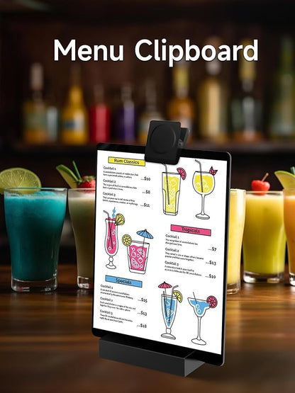2 PCS Desktop Black Dry Erase Board with Stand - 12” x 8” Small Acrylic Black Board with Marker and Magnetic Clip, Reusable Desk Notepad, to-Do List, Menu Board Signs for Bar, Office, Home
