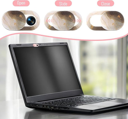 8PCS Webcam Cover Slide, Colorful&Marble Laptop Camera Cover Slide Computer Phone Camera Covers Privacy Protector for Protect Your Visual Privacy