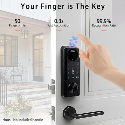 Video Smart Lock with Camera, 5 in 1 Keyless Entry Door Lock with App Control, Built-in WiFi Camera Deadbolt Lock for Front Door, Video Calling (Matte Black)