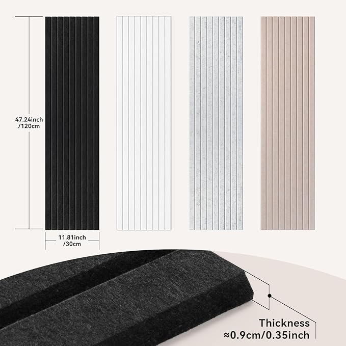Self-Adhesive Acoustic Panels, 10 Pack Large Soundproof Wall Panel, High Density Sound Proof Panels, Decorative Absorbing Acoustic Treatment for Home Studio Office (Camel)