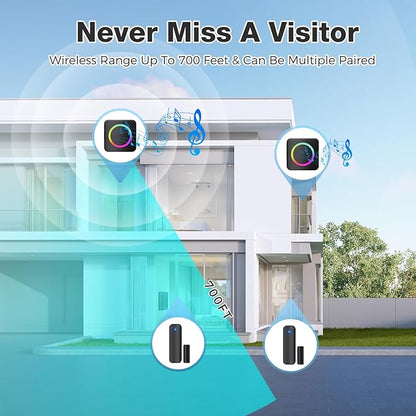 Door Chime, Satisure Wireless Door Sensor Chime When Door Opens, Door Alarms for Kids Safety for Door Window Security/Store/Business/Home/Hearing Impaired