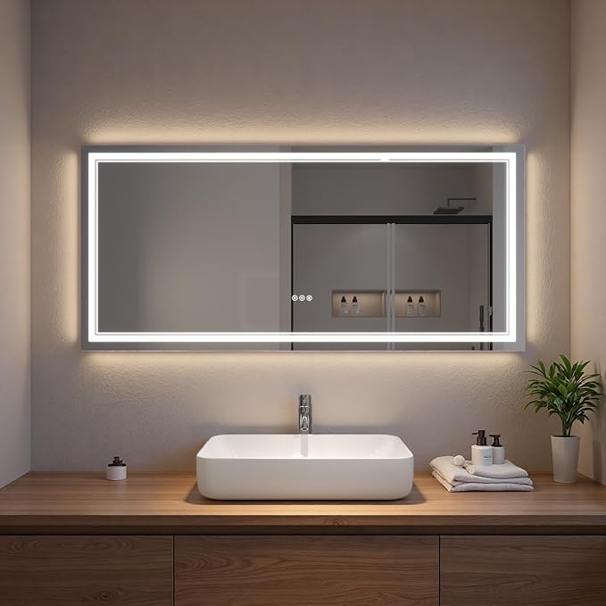 LED Bathroom Mirror with Lights, Wall Mirrors