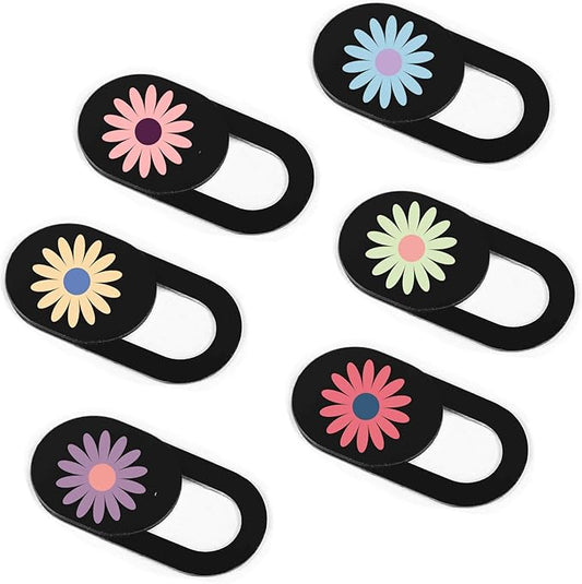 Laptop Camera Cover Slide 6 Pack Ultra Thin Slide Laptop Camera Cover for Echo Show, Cellphone, Computer, Tablet, Chromebook, PC - Daisy