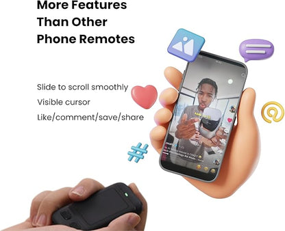 CheerTok Air - TikTok Scrolling Remote Control, Page Turner for Ebook Kindle, Bluetooth Wireless Camera Video Recording Remote for iPhone, iPad, Android, Cell Phones, Smartphones and Tablets