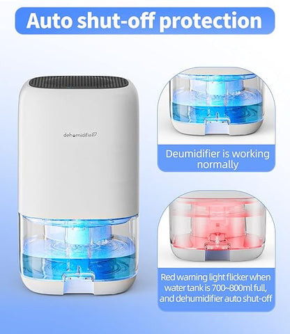 Dehumidifier,TABYIK 35 OZ Small Dehumidifiers for Room for Home, Quiet with Auto Shut Off, Dehumidifiers for Bedroom (280 sq. ft), Bathroom, RV, Closet