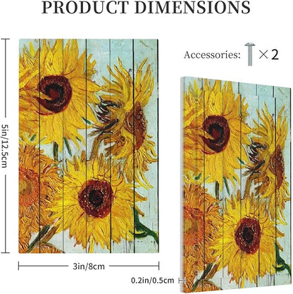 Light Switch Cover Plate Sunflowers Oil Paintings Wood Floral 1 Gang No Device Blank Electrical Wall Plates Faceplate Decorative Switch Plate For Farmhouse Bed Room Decor