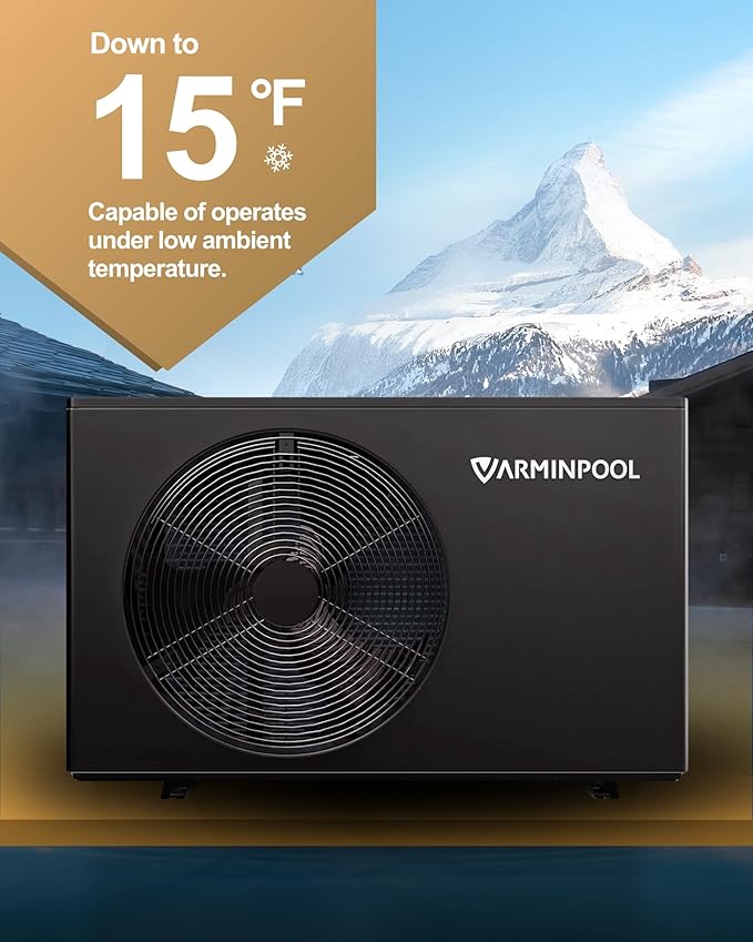 40000BTU Smart Pool Heat Pump for 13,000 Gallons In and Above Ground Pools, Electric Pool Heater with Smart Control via APP, Heat and Cool Mode, 240V