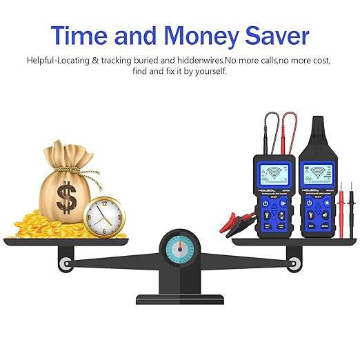 Underground Wire Locator, Cable Tester with Rechargeable 1500mAh Battery for 12-400V DC/AC Voltage Lines, Wire Tracker for Wall Cables, Electrical Lines, Water and Gas Supply Pipeline Path