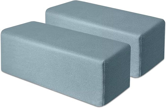 2 Pack Couch Arm Rest Pillow 6''x6''x20'' Faux Leatharie Armrest Cushion, High Density Foam Pillows, Removable & Washable Headboard Elbow Support for Armchair Sofa Bed, Blue