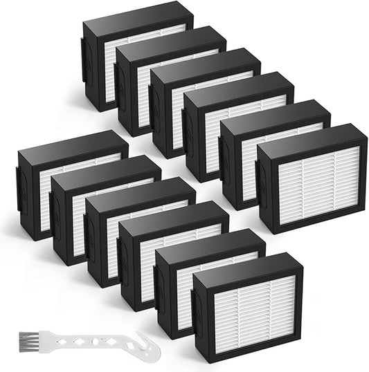Filter Replacement for iRobot Roomba e, i and j Series i7 i7+/plus i3 i3+ E5 E6 E7 i4 i6 i6+ i8 i8+ Robot Vacuum Cleaners parts, 12 Pack High Efficiency 4639161 Filters