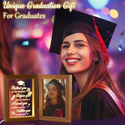 Graduation Picture Frame with Light - Cool College & High School Grad Gifts for Her & Him - Master Degree Congratulations Gifts for Graduates, Women & Daughter