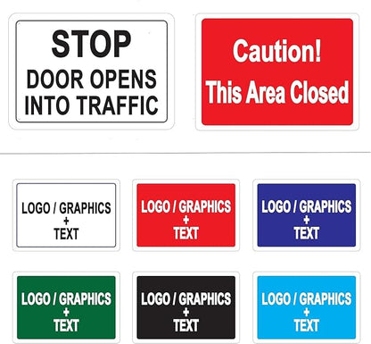 Custom Metal Sign, Choose your own Colors, Fonts. Add Graphics, Outdoor Protection. Heavy-Duty Rust-Free Commercial Grade Aluminum Sign - 9"x12" (landscape style 1)