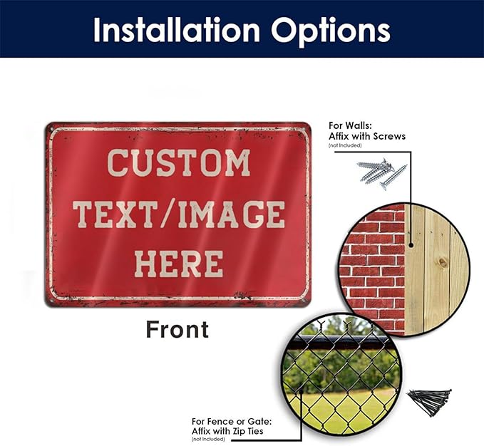 Custom Sign with Directional Arrow Rustic, Personalized Wall Decor, Vintage Metal Signs, Customized Retro Aluminum Sign for Home Office Bar Yard Garden Outdoor Gift 10''x7''