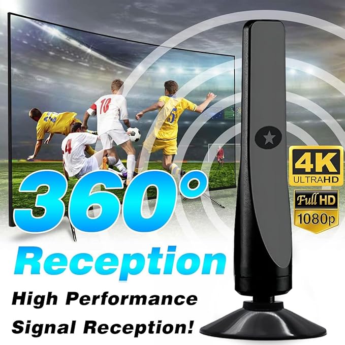 TV Antenna, Amplified HD Digital TV Antenna,for Long Range Reception,All Smart HD Digital Antennas with Amplifier Signal Booster for Local Channels Supports 4K 1080P,with High Performance Coax Cable-T