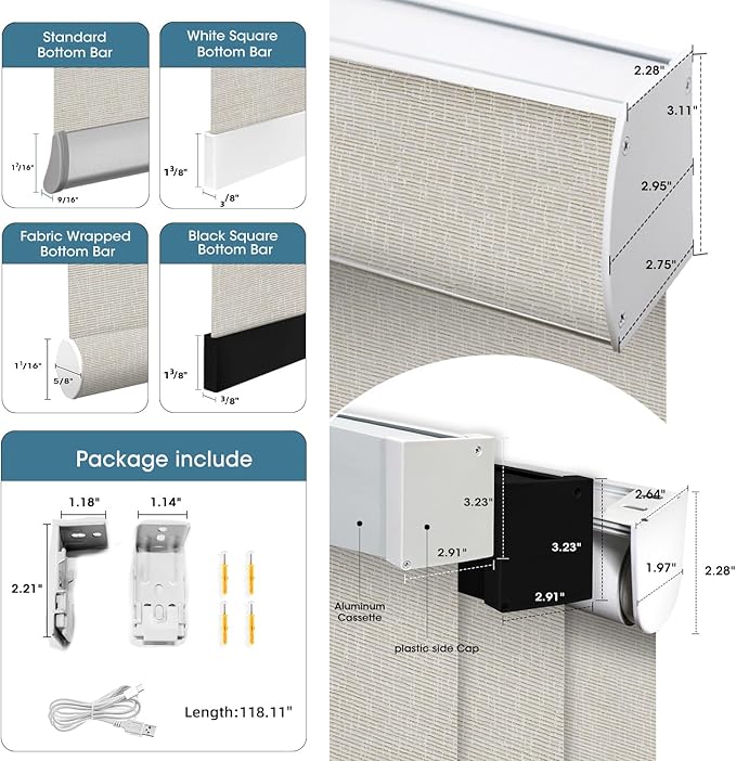 SmartWings Motorized 100% Blackout Shades Blinds, Custom Size, Cordless Window Shades with Rechargeable Battery, Works with Matter/Apple HomeKit, Alexa, Thread/Zigbee, Remote Optional, Safari Cream