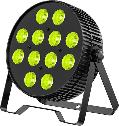 Betopper LED Stage Lights,12X18W DJ Par Light,RGB+Lime+Amber+UV 6-in-1 Wash/Strobe Effect Stage Lighting, DMX512/Sound Activated Uplighting Light for DJ,Parties,Concerts,Bars,1 Pack