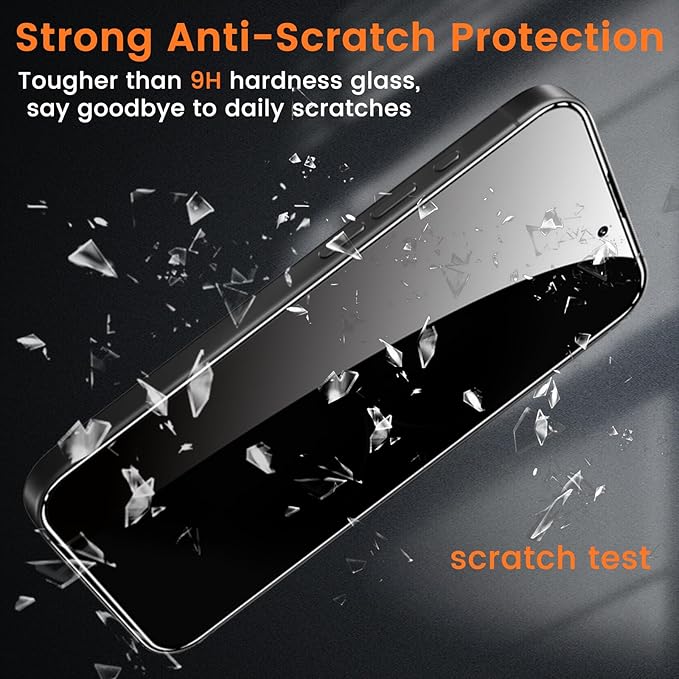 4 Pack Privacy Screen Protector for iPhone 17 Pro 6.3-Inch with 4 Pack Camera Lens Protector, Anti Spy Tempered Glass Film 9H Hardness Bubble Free Case Friendly