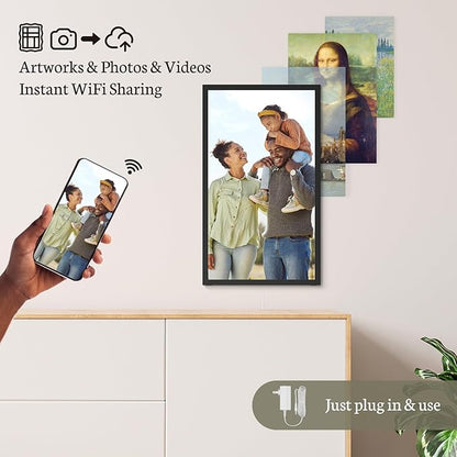 BSIMB Large Digital Picture Frame 21.5 Inch, 64GB Touchscreen 1920x1080 FHD WiFi Digital Photo Frame Electronic Remote Control, Share Pictures/Videos via App/USB/SD Easy Setup Gifts for Mom, Black