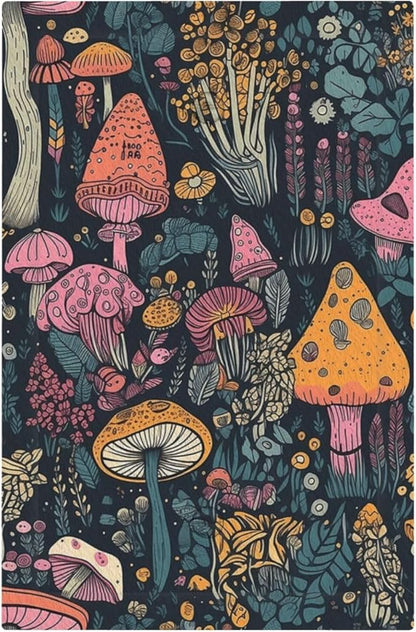 Decorative Light Switch Plate Covers Pink Orange Mushrooms Green Plant 1 Gang No Device Single Blank Outlet Covers Wall Plate Light Switch Cover Plate Faceplate for Bedroom Home Decor