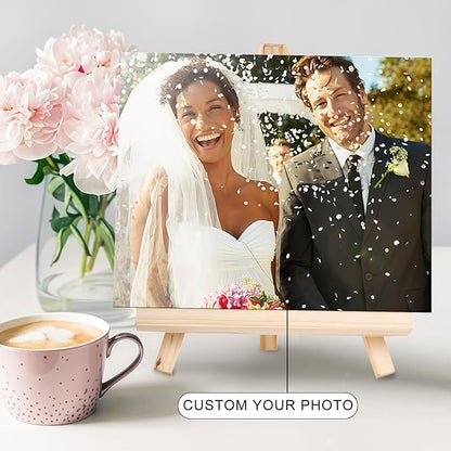 Custom Photo Frame with Stand, Personalized Picture Display, MDF and Wood Construction, Desktop Decor, Multiple Designs, Customizable Gift for Family and Friends