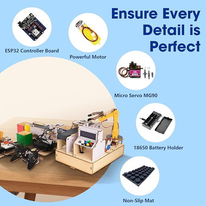ACEBOTT IoT STEM Kit for Kids，Smart Factory Starter Kit for Arduino ESP32，3D Wooden Puzzles DIY Model Science Educational Set Building Toys for Adults Teens 10+