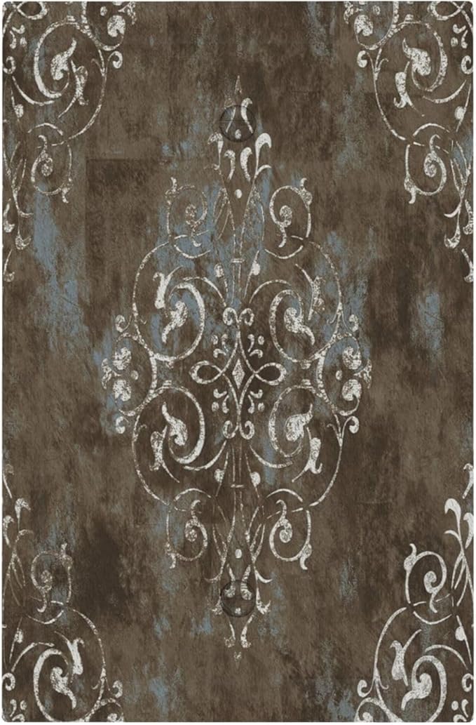 Decorative Light Switch Plate Covers Vintage Brown Abstract Floral Pattern 1 Gang No Device Single Blank Outlet Covers Wall Plate Light Switch Cover Plate Faceplate for Bedroom Home Decor