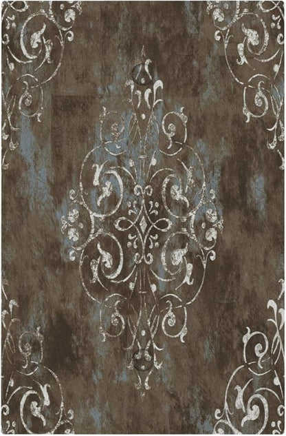 Decorative Light Switch Plate Covers Vintage Brown Abstract Floral Pattern 1 Gang No Device Single Blank Outlet Covers Wall Plate Light Switch Cover Plate Faceplate for Bedroom Home Decor