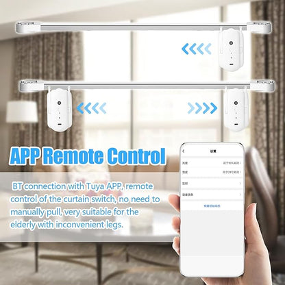 2pcs Tuya Smart Curtain Motor BT Voice Control Switch Electric Curtain Robot APP Control Timer Setup Compatible with Alexa Google Home for Roman Rod