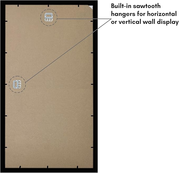 Americanflat 9x17 Picture Frame with Shatter-Resistant Glass - Signature Collection - Gallery-Style Frames Made of Engineered Wood - Photo Frame for Wall Display - Black