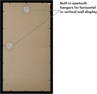 Americanflat 9x17 Picture Frame with Shatter-Resistant Glass - Signature Collection - Gallery-Style Frames Made of Engineered Wood - Photo Frame for Wall Display - Black