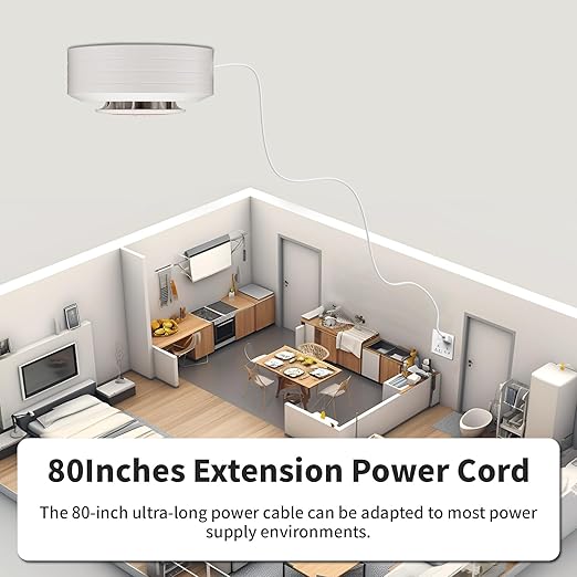 2in1 Cigarette Detector with 10 Level Sensitivity, Infrared Remote Control, PM2.5 Indoor Air Quality Monitor, Ceiling Mounted Smoke Detection for Offices, Restaurants, Hospitals, Schools, Apartments