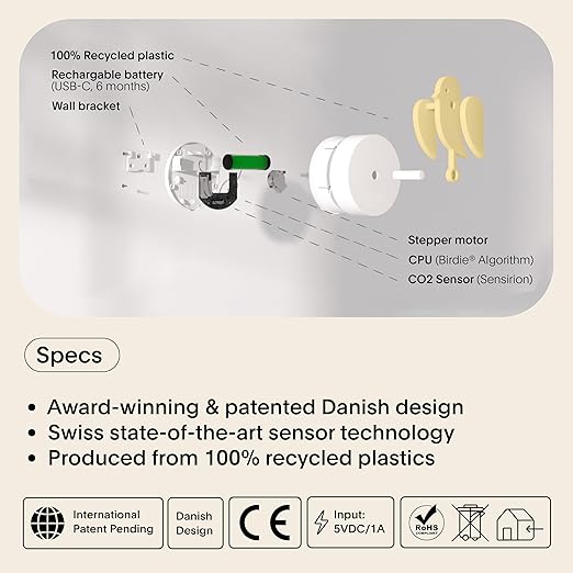 Bird Replacement Component to The Birdie Fresh Air Monitor (Dune)
