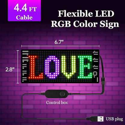 GOTUS LED Sign for Car,Scrolling LED Sign,Flexible, Bluetooth APP,DIY Design Animations,Text, Graffiti (3"x 7")