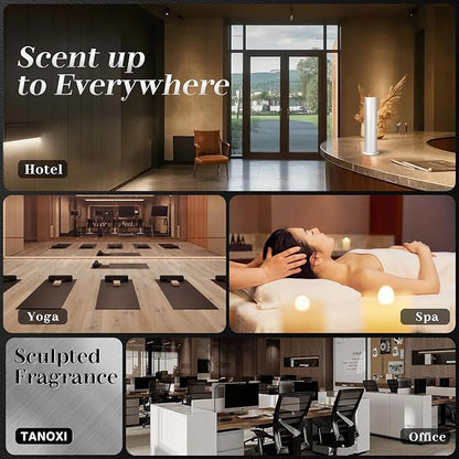 Waterless Essential Oil Diffuser for Home and Commercial Use up to 2000 sq ft, Scent Diffuser for Large Room, Bluetooth Hotel Collection Diffuser with App and Remote Control for Office, 100ml, Silver